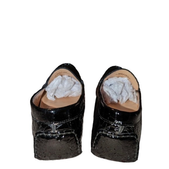 Cole Haan Nike Air Black Croc Patent Leather Slip On Loafers 10.5 AA - Picture 5 of 8